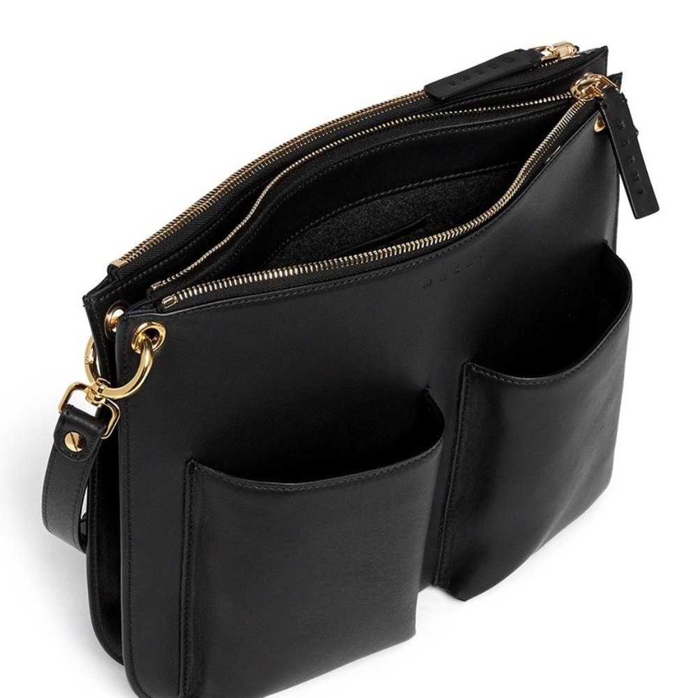 Marni bandolier cross body bag, black